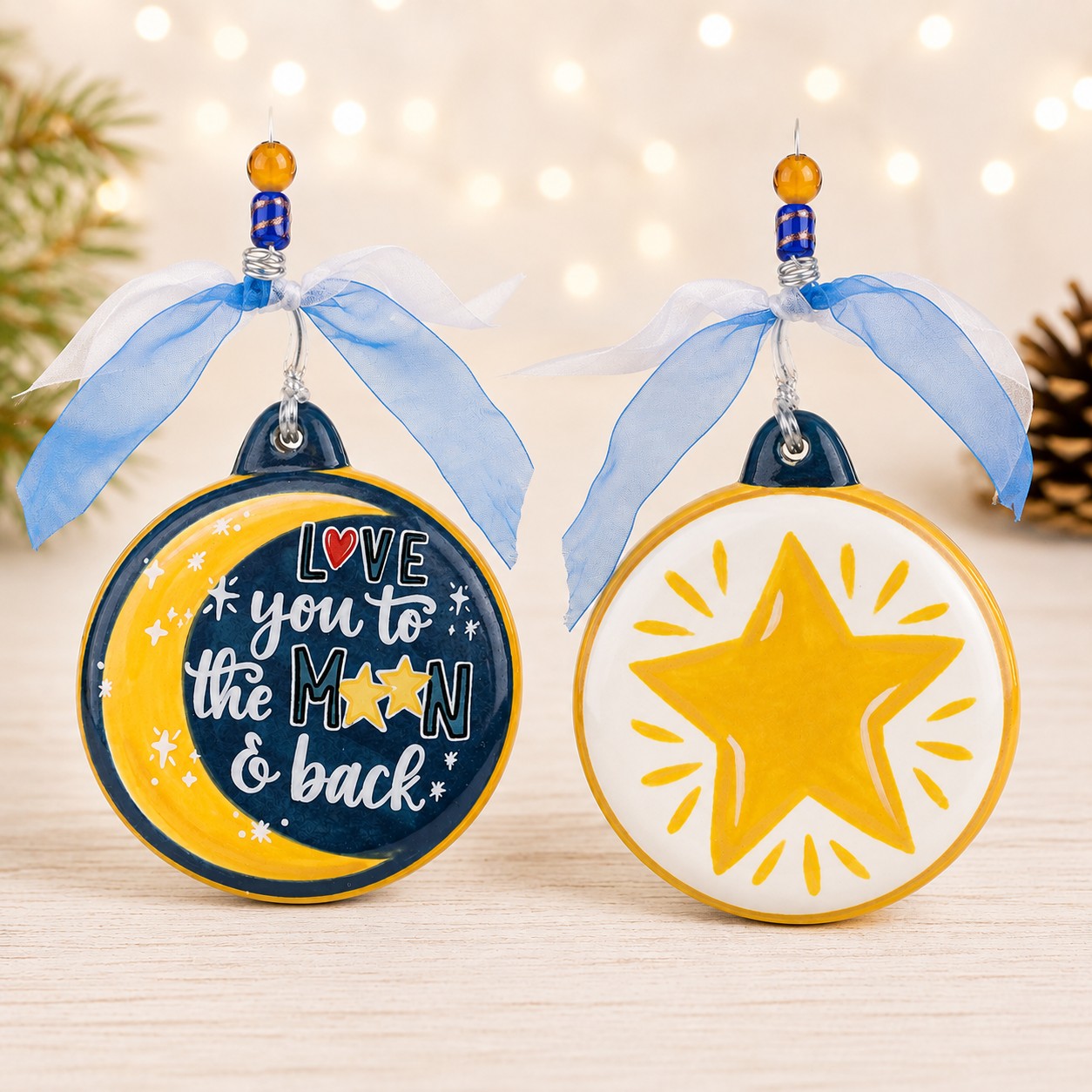 Moon & Back Puff Ornament